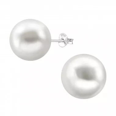 Round - 925 Sterling Silver Pearl Stud Earrings SD21879