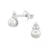 Round - 925 Sterling Silver Pearl Stud Earrings SD49226