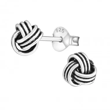 Knot - 925 Sterling Silver Simple Stud Earrings SD15395