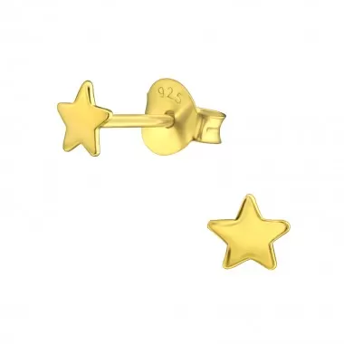 Star - 925 Sterling Silver Simple Stud Earrings SD20620