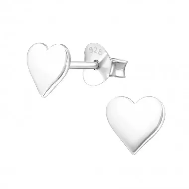 Heart - 925 Sterling Silver Simple Stud Earrings SD20838