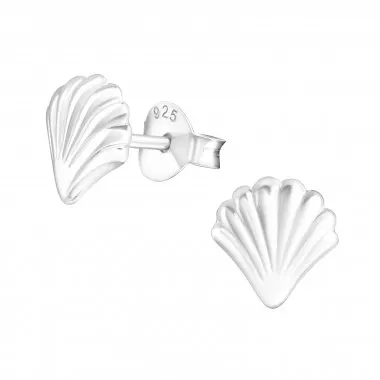 Shell - 925 Sterling Silver Simple Stud Earrings SD21757