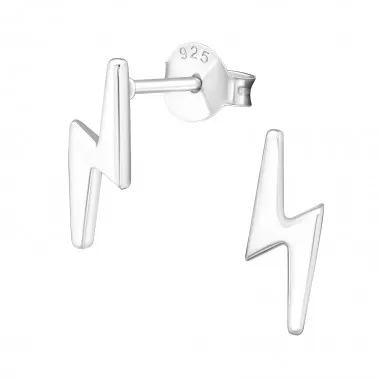 Thunderbolt - 925 Sterling Silver Simple Stud Earrings SD22397