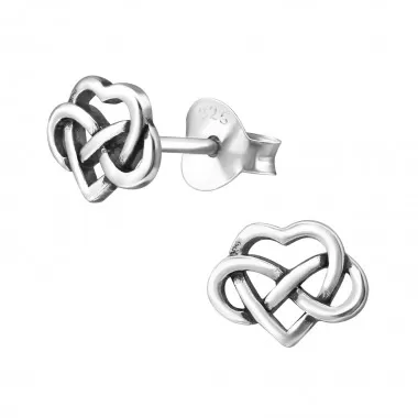 Celtic Heart - 925 Sterling Silver Simple Stud Earrings SD31424