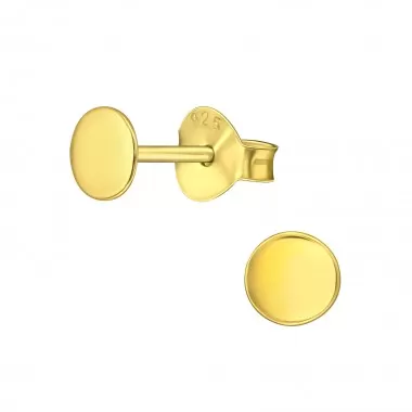 Round - 925 Sterling Silver Simple Stud Earrings SD36632