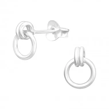 Round - 925 Sterling Silver Simple Stud Earrings SD40971