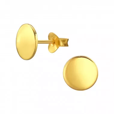 Circle Shape - 925 Sterling Silver Simple Stud Earrings SD48151