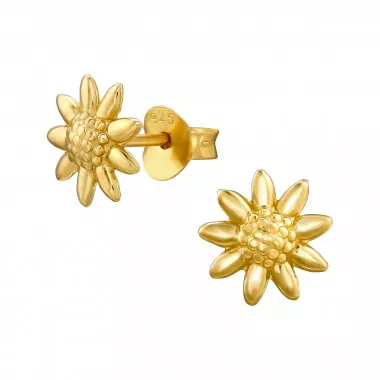 Sunflower - 925 Sterling Silver Simple Stud Earrings SD48364