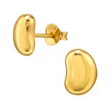 Bean - 925 Sterling Silver Simple Stud Earrings SD49667