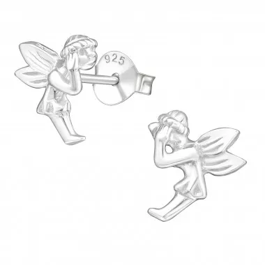 Fairy lady - 925 Sterling Silver Simple Stud Earrings SD591