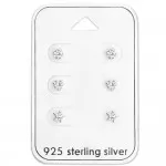 Round Heart And Star - 925 Sterling Silver Stud Earring Sets  SD28455