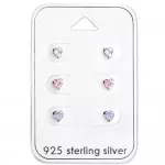 Heart - 925 Sterling Silver Stud Earring Sets  SD28456