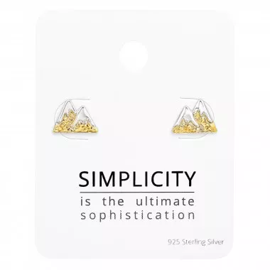 Mountain Ear Studs - 925 Sterling Silver Stud Earring Sets  SD49009