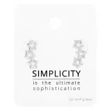 Triple Star - 925 Sterling Silver Stud Earring Sets  SD49014