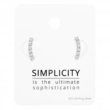 Curved Bar - 925 Sterling Silver Stud Earring Sets  SD49016