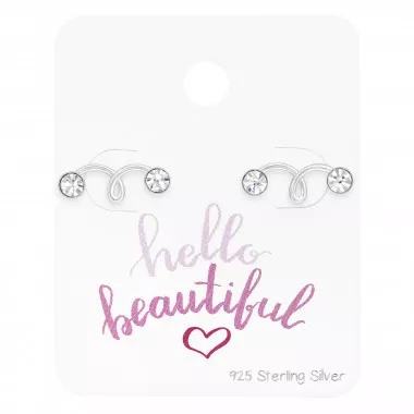 Round Climber - 925 Sterling Silver Stud Earring Sets  SD49017