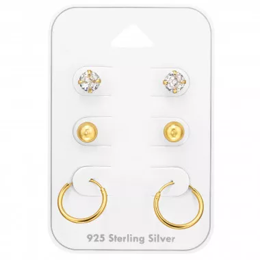 5mm Ball, Hoop - 925 Sterling Silver Stud Earring Sets  SD49410