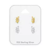 Laser Cut Leaf - 925 Sterling Silver Stud Earring Sets  SD49749