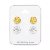 Laser Cut Flower - 925 Sterling Silver Stud Earring Sets  SD49750