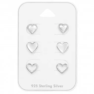 Hearts - 925 Sterling Silver Stud Earring Sets  SD49751