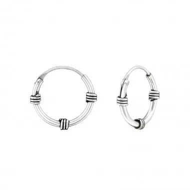 12mm bali - 925 Sterling Silver Bali Hoops SD15485