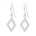 Diamond Shape - 925 Sterling Silver Earrings with Crystal SD15863