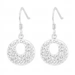Round - 925 Sterling Silver Earrings with Crystal SD15865