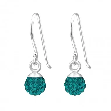 Crystal Ball - 925 Sterling Silver Earrings with Crystal SD18850