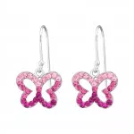Butterfly - 925 Sterling Silver Earrings with Crystal SD35058