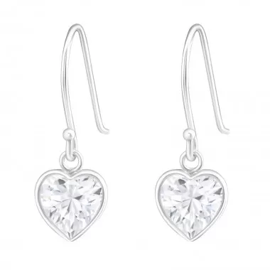 Heart - 925 Sterling Silver Earrings with CZ SD13378
