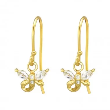 Dragonfly - 925 Sterling Silver Earrings with CZ SD40130