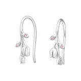 Tulip - 925 Sterling Silver Earrings with CZ SD49210