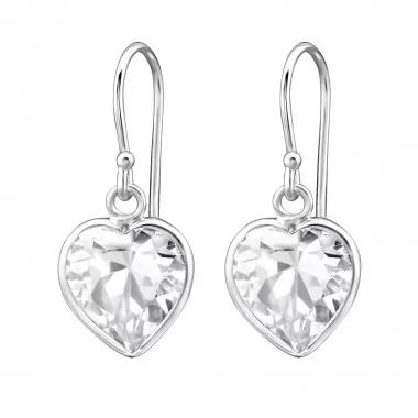 Heart - 925 Sterling Silver Earrings with CZ SD6457