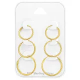 12-14-16Mm - 925 Sterling Silver Ear Hoop Sets & Jewelry on Cards SD48904