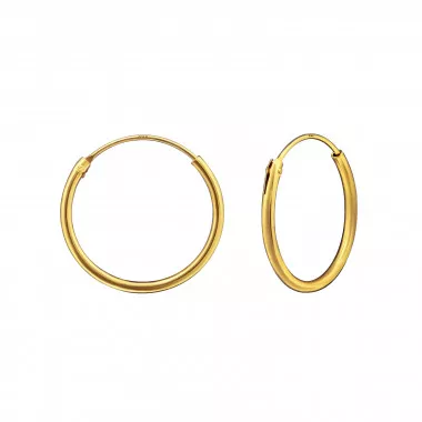 16mm tiny - 925 Sterling Silver Hoop Earrings SD15328