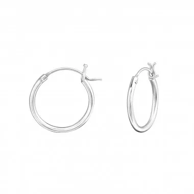 14mm classic - 925 Sterling Silver Hoop Earrings SD18217