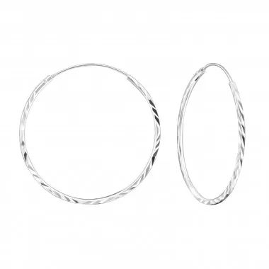 30mm endless - 925 Sterling Silver Hoop Earrings SD18226