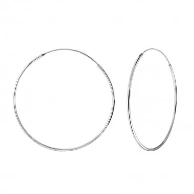 45mm Round - 925 Sterling Silver Hoop Earrings SD20585