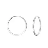 25mm Round - 925 Sterling Silver Hoop Earrings SD22682