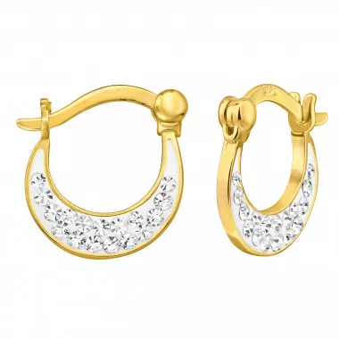 Crescent - 925 Sterling Silver Hoop Earrings SD48419