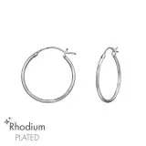 20mm - 925 Sterling Silver Hoop Earrings SD48666