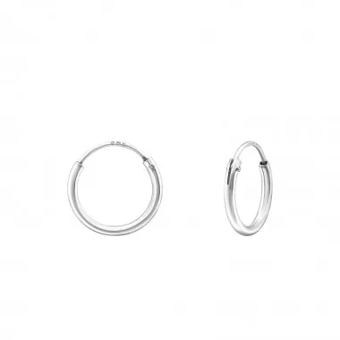 10mm tiny - 925 Sterling Silver Hoop Earrings SD8435