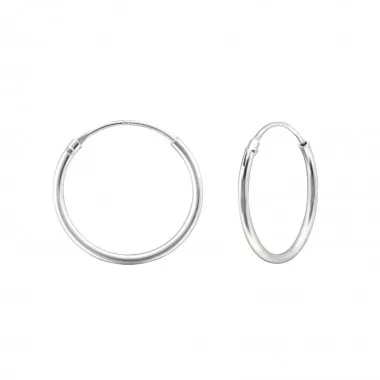 16mm endless - 925 Sterling Silver Hoop Earrings SD8850