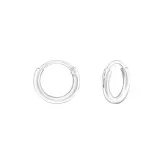 8mm Pthick - 925 Sterling Silver Hoop Earrings SD9416