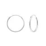 18mm simple hollow - 925 Sterling Silver Hoop Earrings SD9418