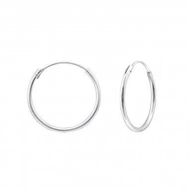 18mm simple hollow - 925 Sterling Silver Hoop Earrings SD9418