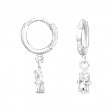 Baguette - 925 Sterling Silver Huggies SD47335