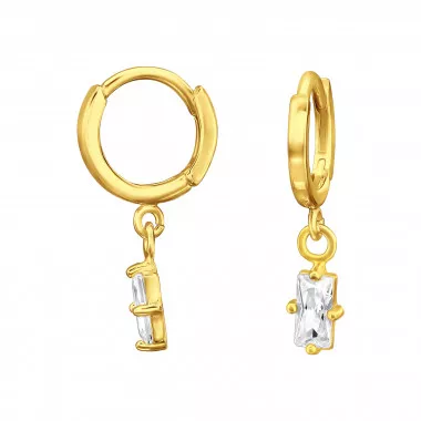Baguette - 925 Sterling Silver Huggies SD47336