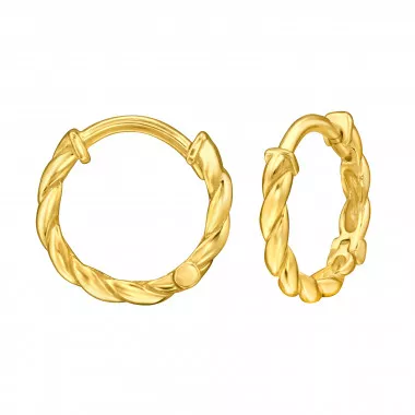Twister Ear Hoops - 925 Sterling Silver Huggies SD47886