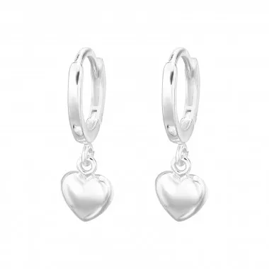 Heart - 925 Sterling Silver Huggies SD48451